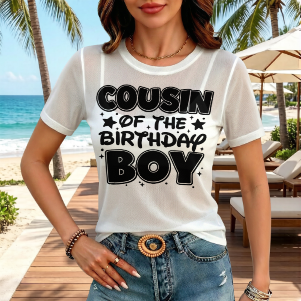 Cousin of the Birthday Boy Graphic T-Shirt – Matching Family Birthday Party Tee(z1192)