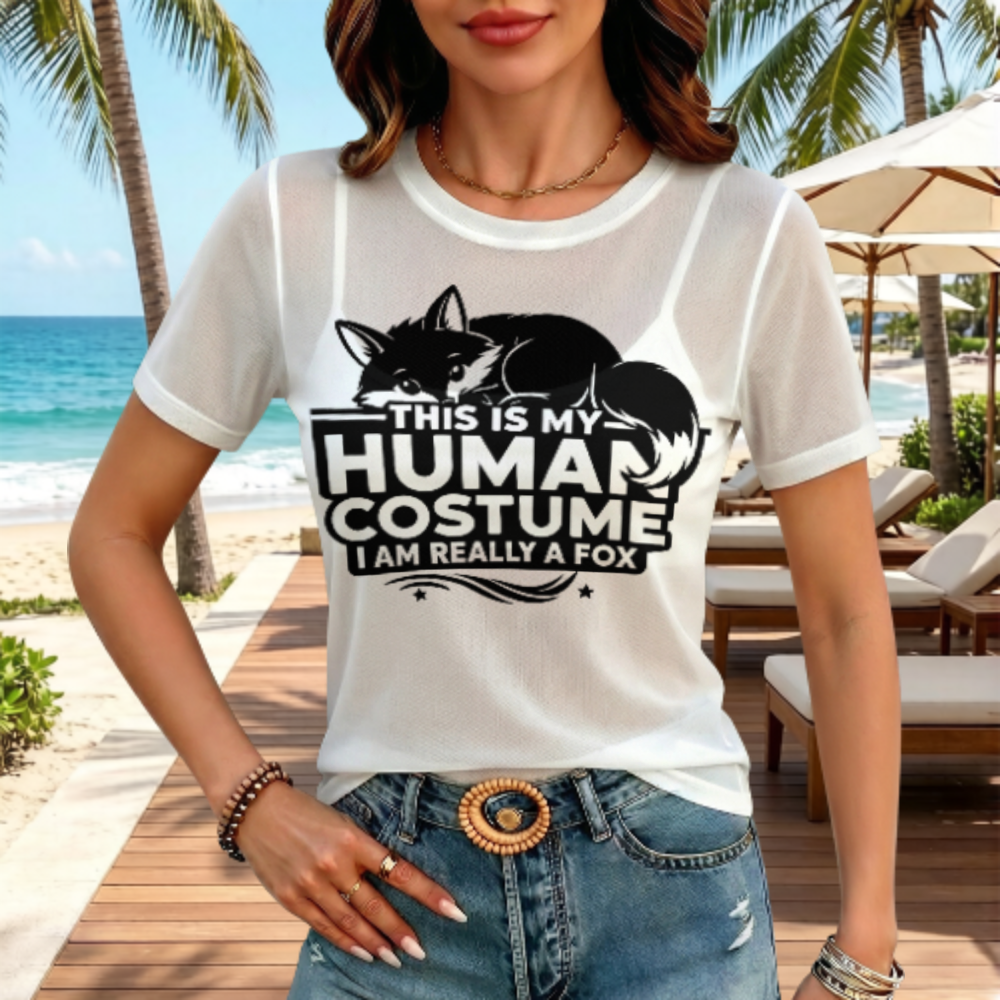 Fox Costume T-Shirt – Fun Animal Graphic Tee(z1197)