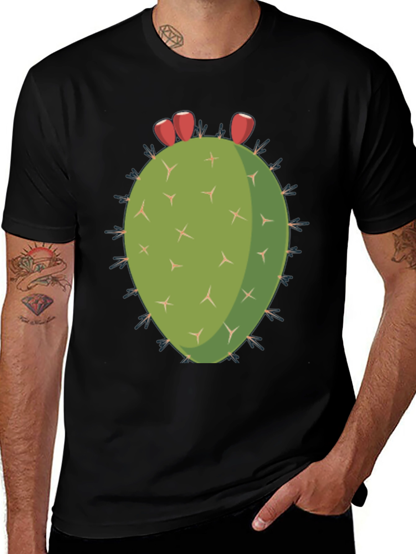 Cactus Graphic Black T-Shirt