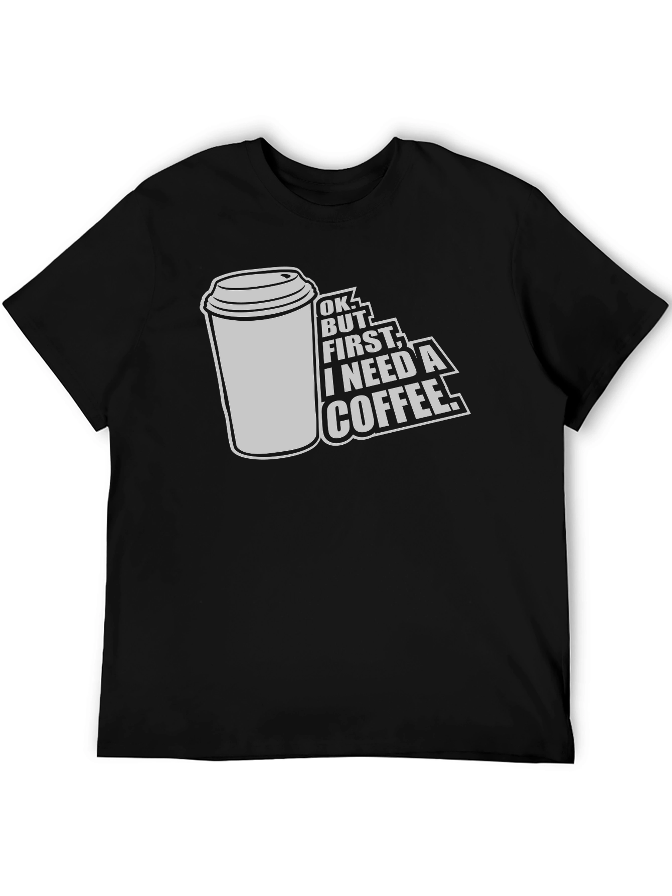 Coffee First Graphic Tee - Unisex Black T-Shirt