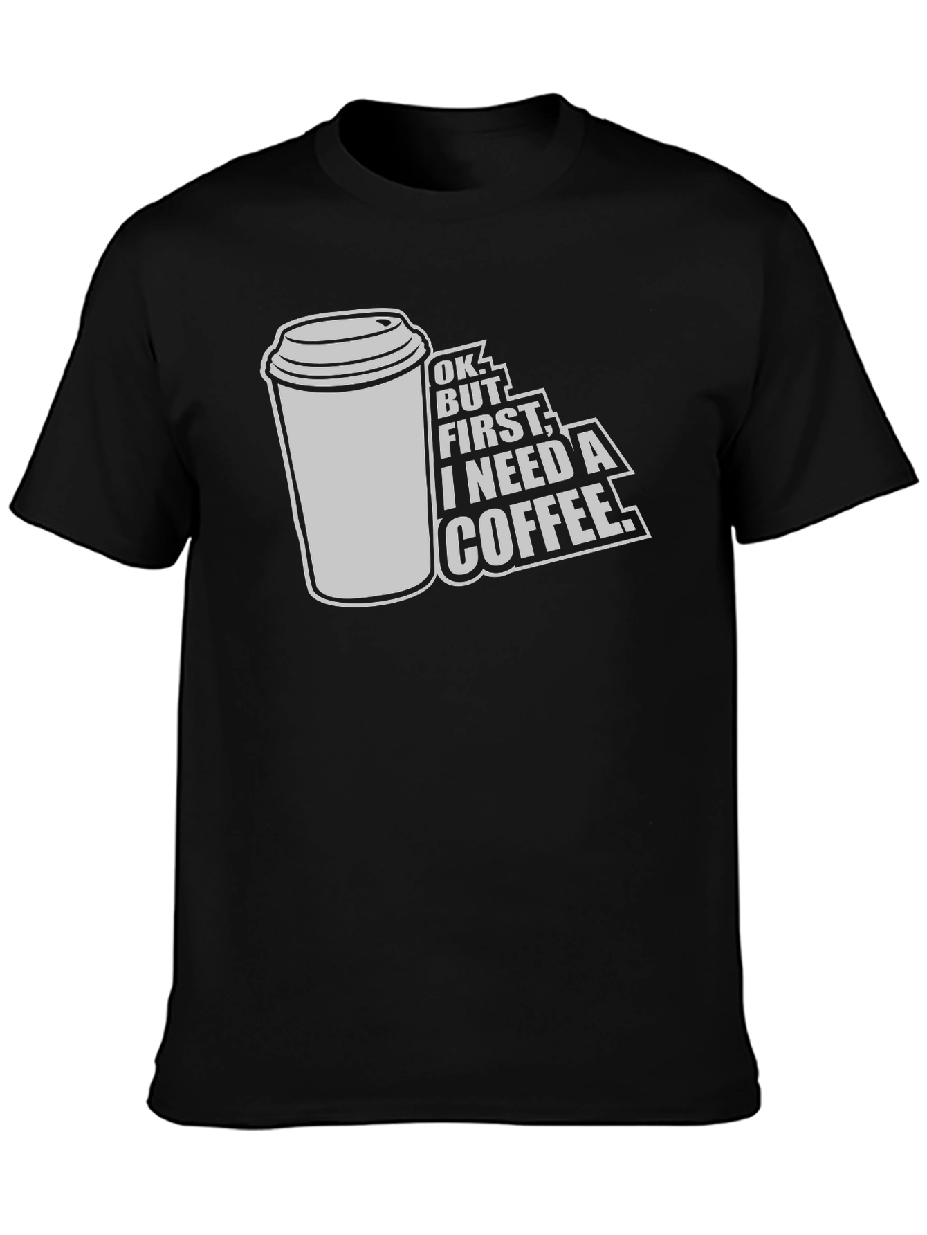 Coffee First Graphic Tee - Unisex Black T-Shirt