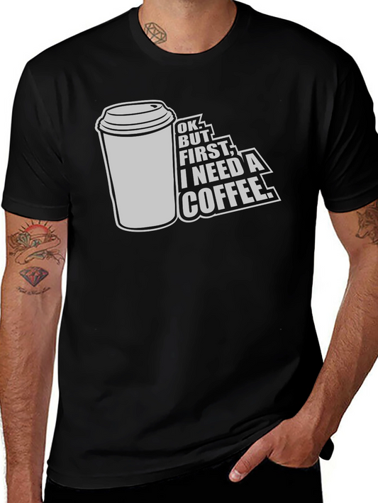 Coffee First Graphic Tee - Unisex Black T-Shirt