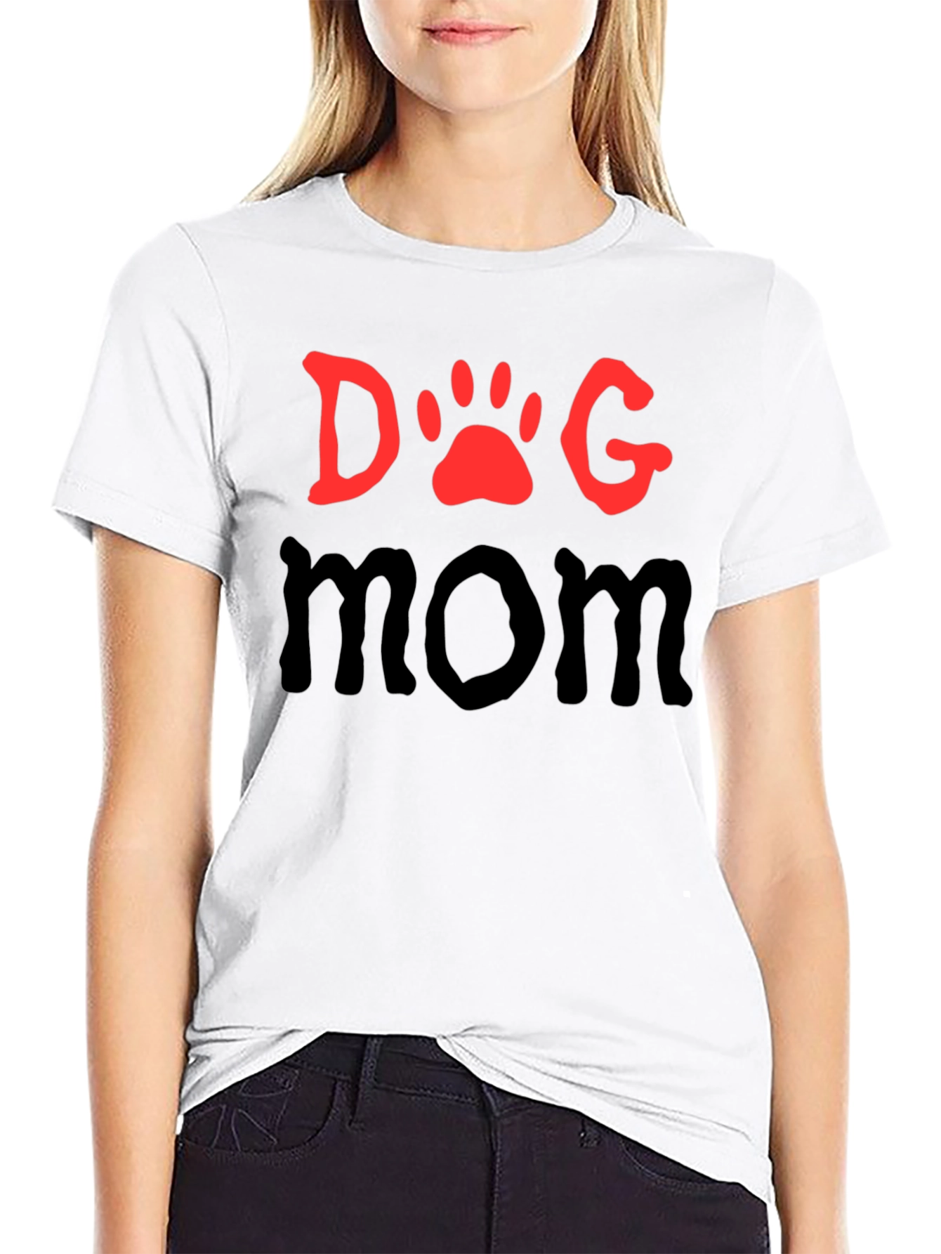 Dog Mom T-Shirt - Paw Print Graphic Tee