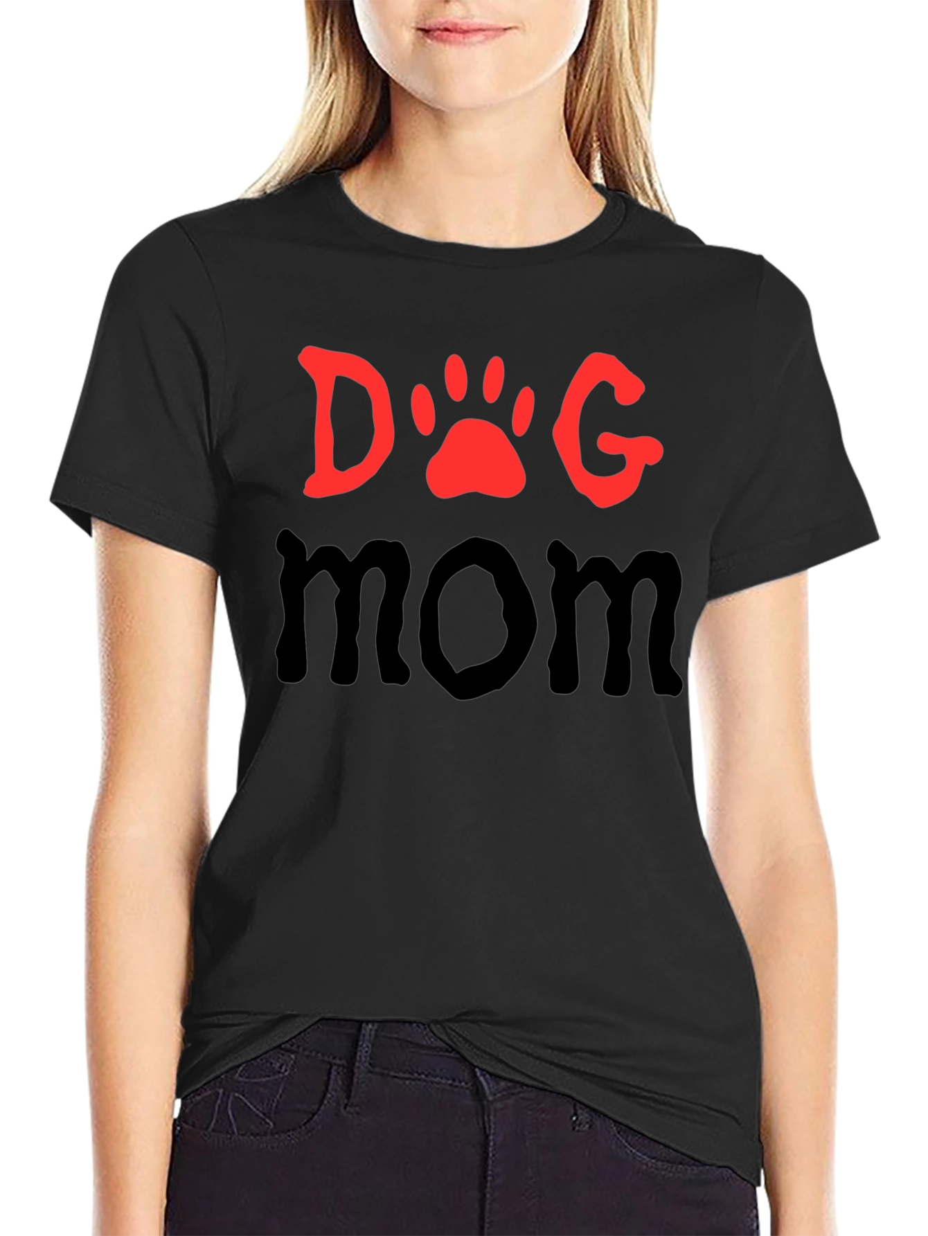 Dog Mom T-Shirt - Paw Print Graphic Tee