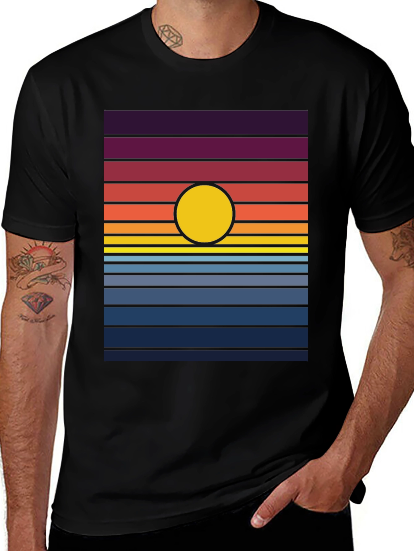 Retro Sunset Graphic Tee - Stylish Comfort