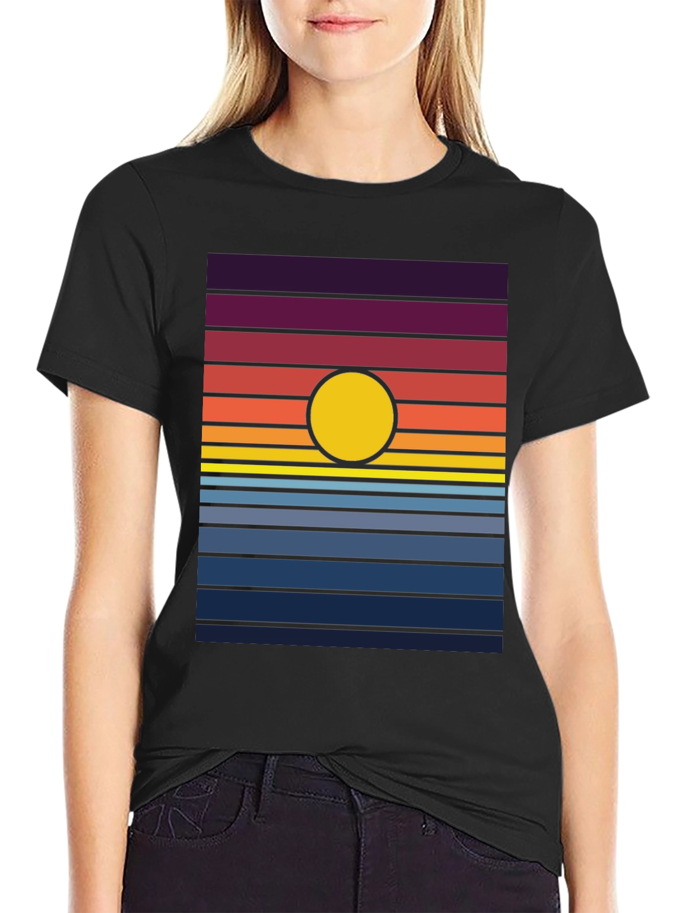 Retro Sunset Graphic Tee - Stylish Comfort