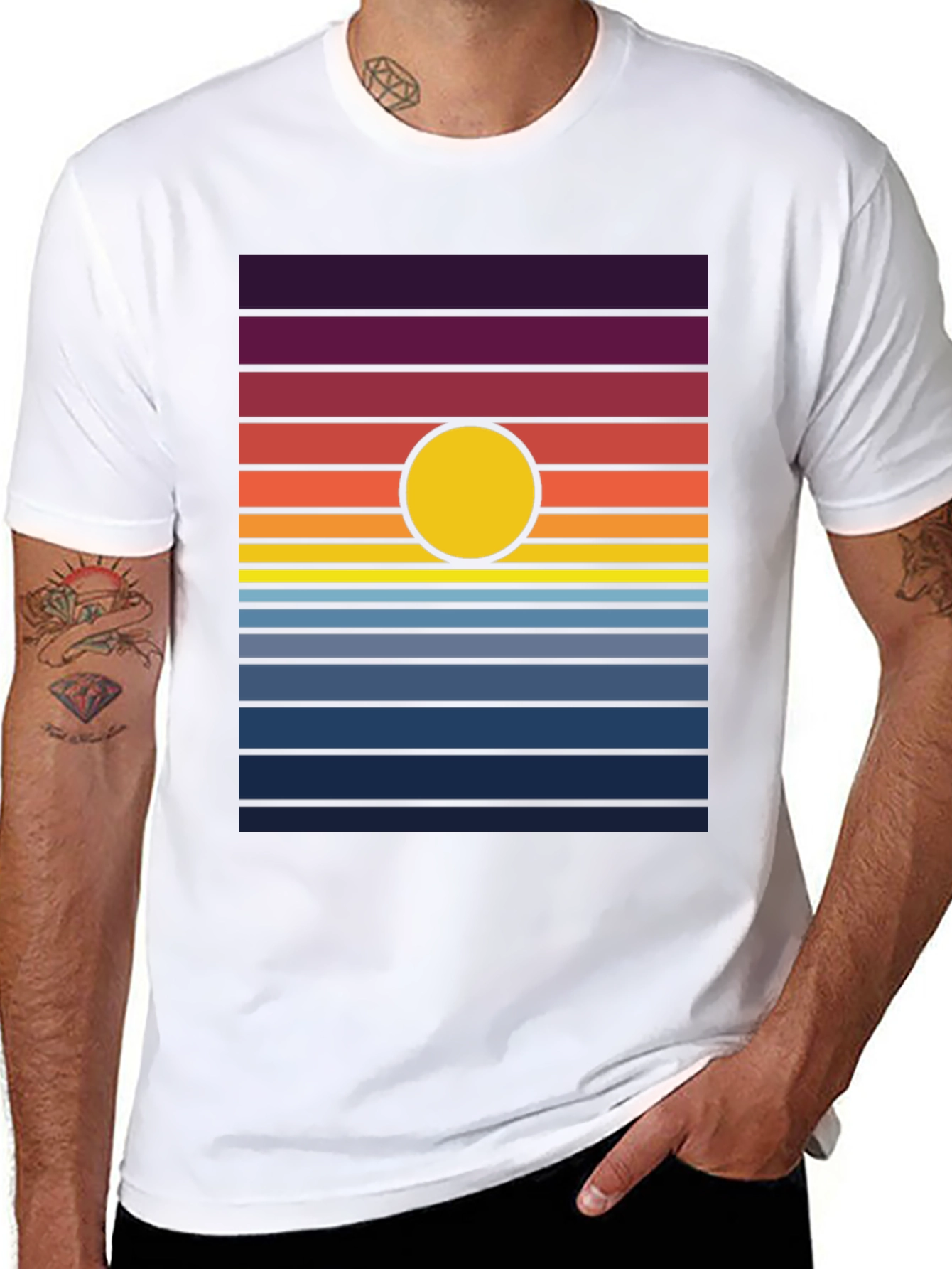Retro Sunset Graphic Tee - Stylish Comfort