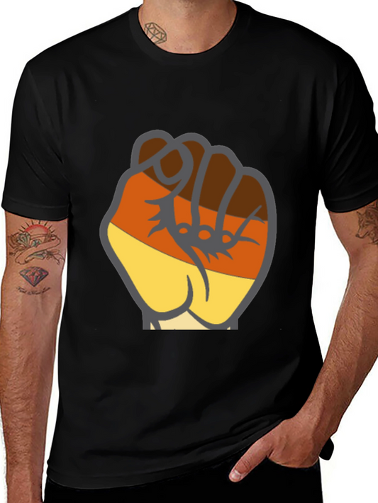 Black T-Shirt with Fist Graphic