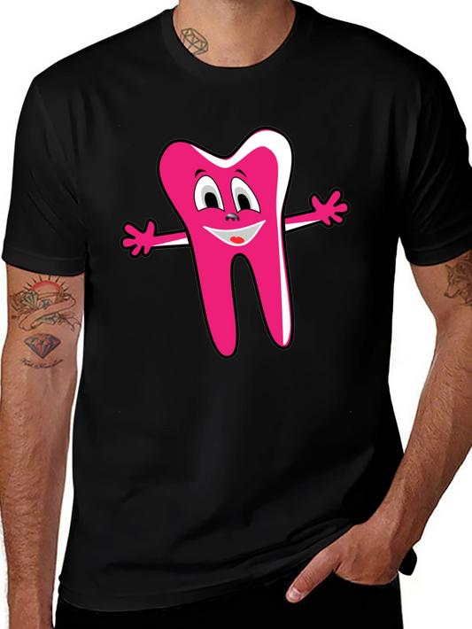 Funny Tooth Graphic Tee - Pink Dental Humor Shirt