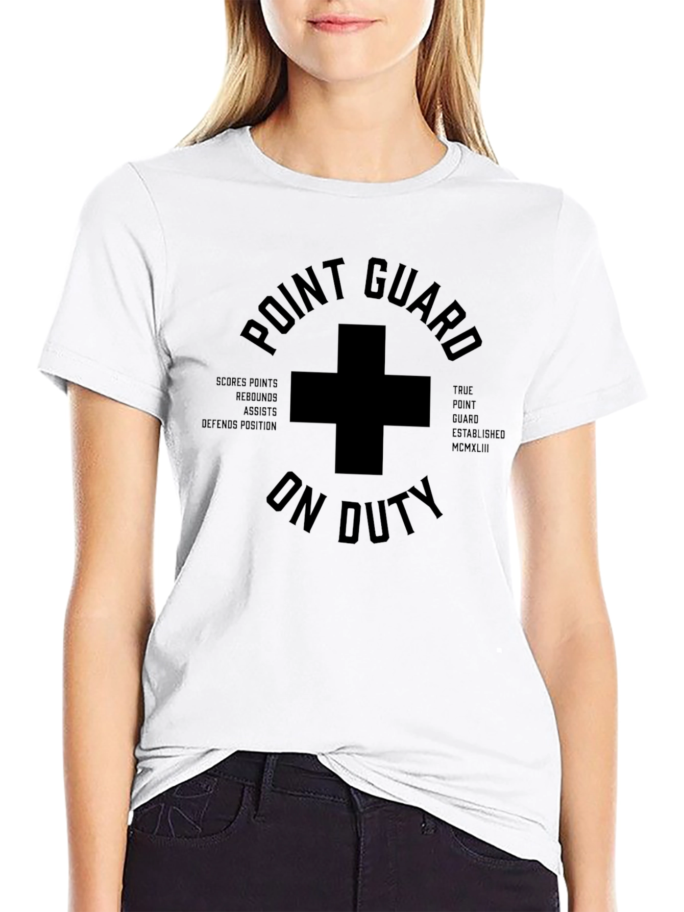 Point Guard On Duty Black Graphic Tee