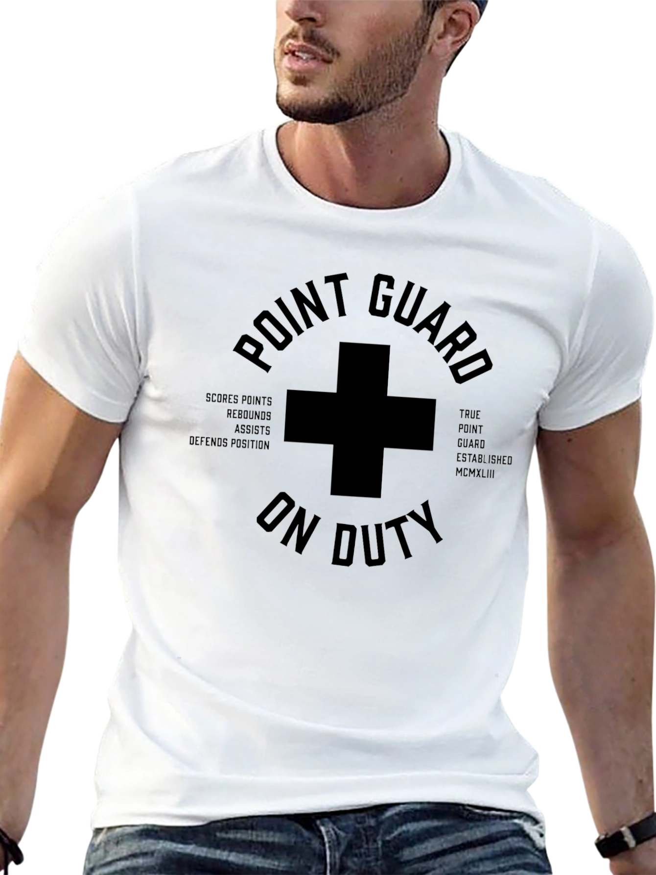 Point Guard On Duty Black Graphic Tee