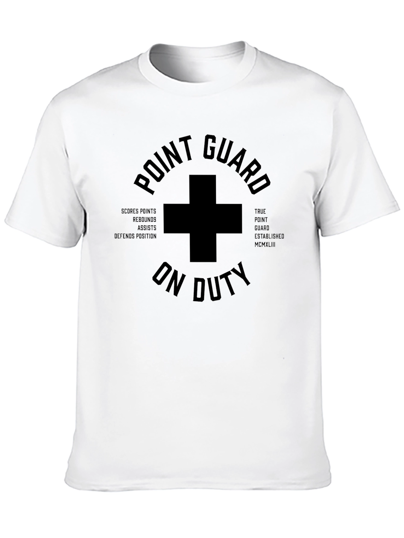 Point Guard On Duty Black Graphic Tee