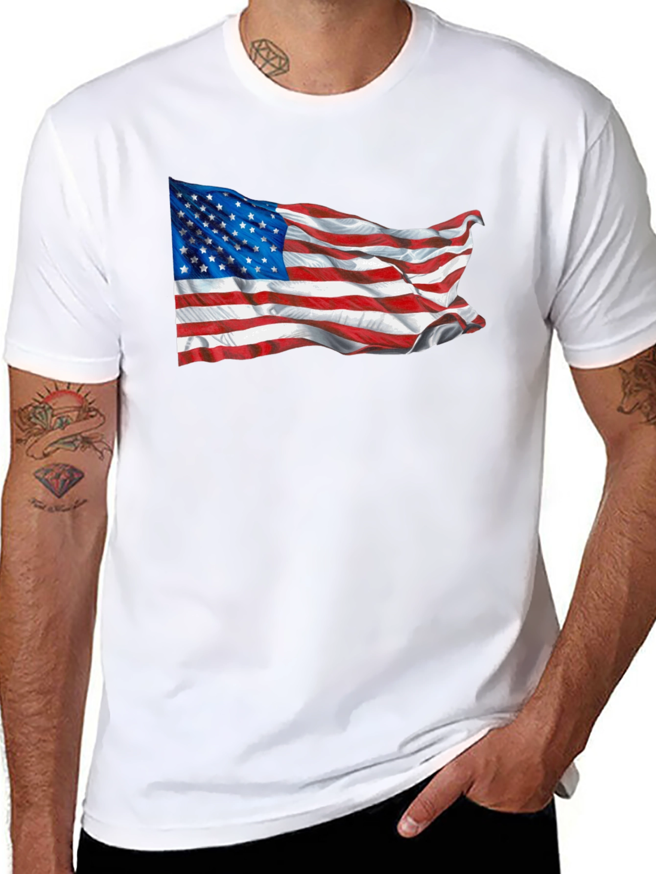 American Flag Graphic Tee
