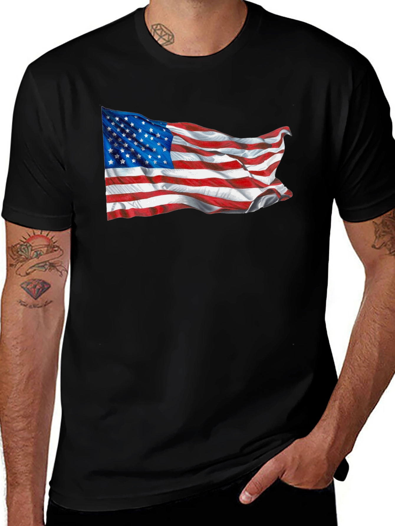American Flag Graphic Tee