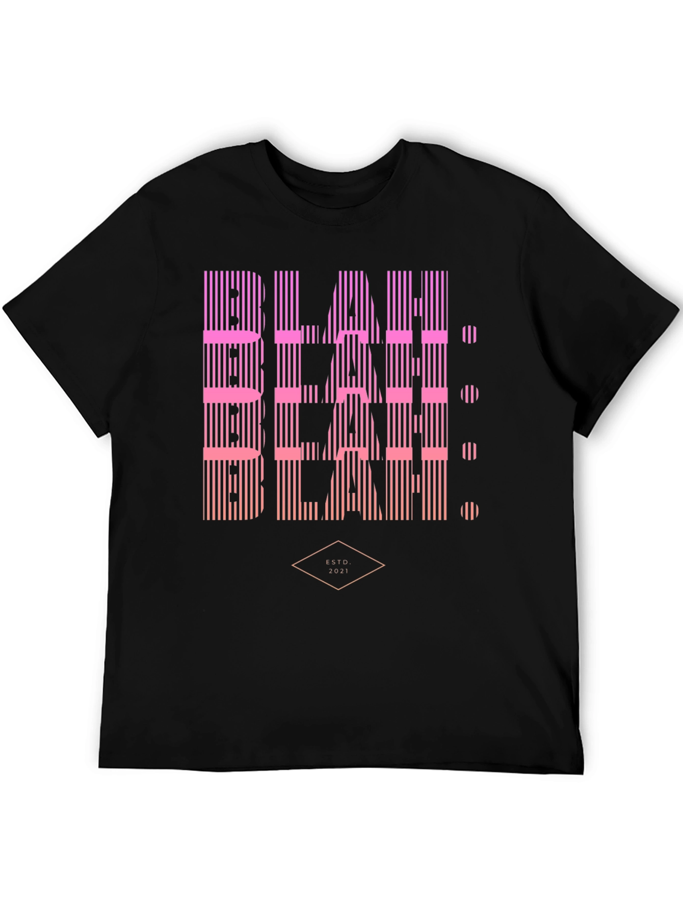 Blah Striped Graphic T-Shirt