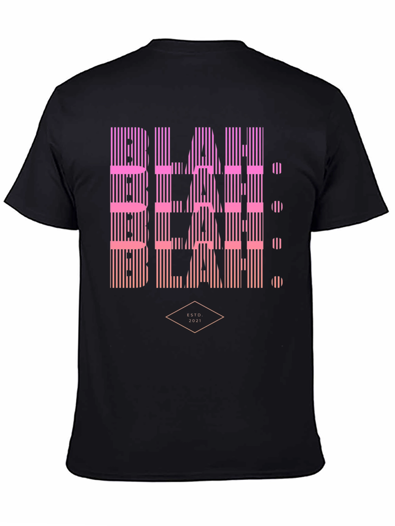 Blah Striped Graphic T-Shirt