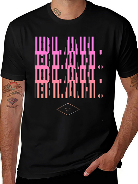Blah Striped Graphic T-Shirt