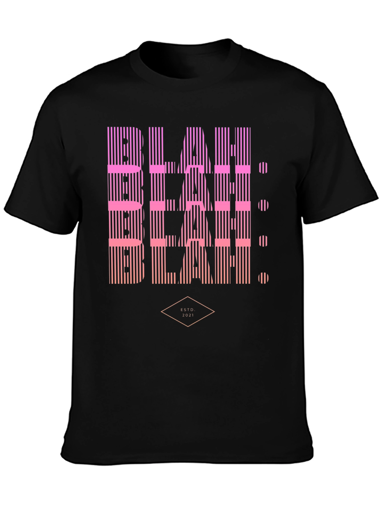 Blah Striped Graphic T-Shirt