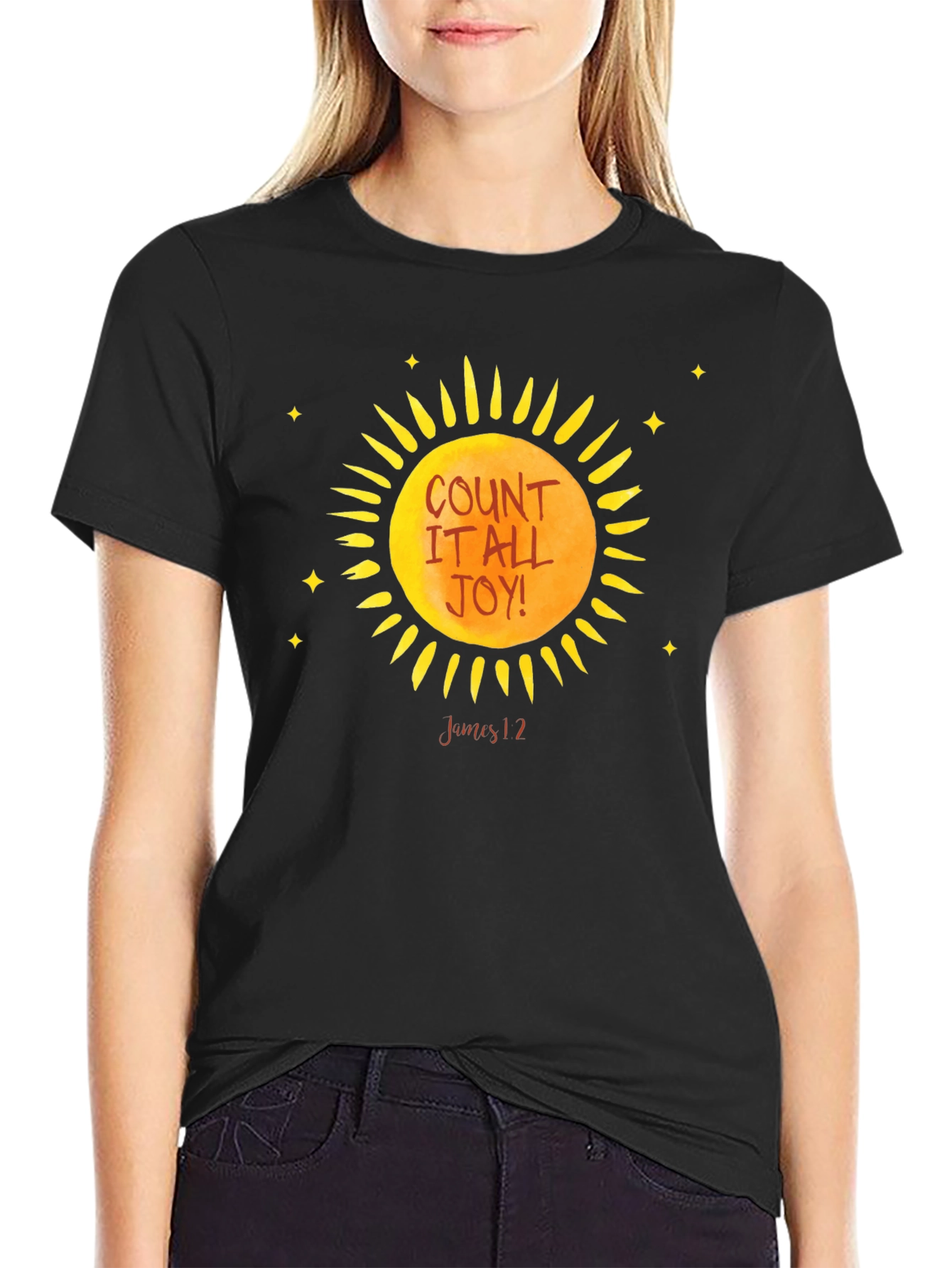 Count It All Joy Sun Graphic Tee - Black