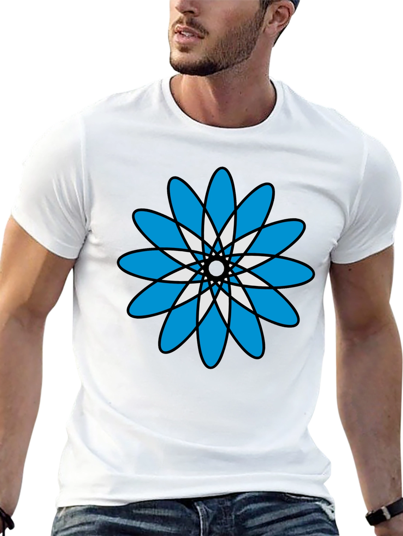 Floral Graphic Print Black T-Shirt
