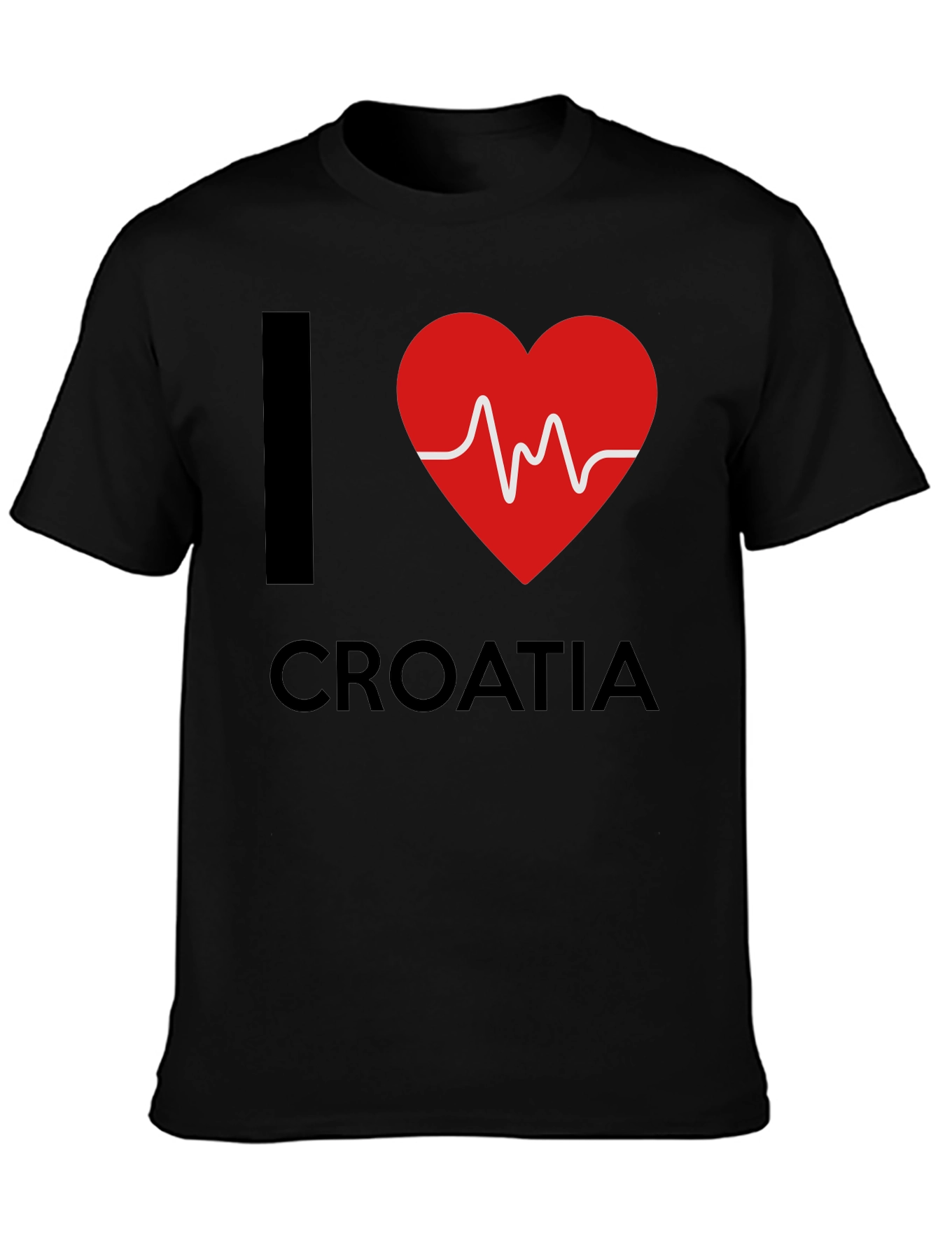 I Love Croatia T-Shirt - Red Heartbeat Design