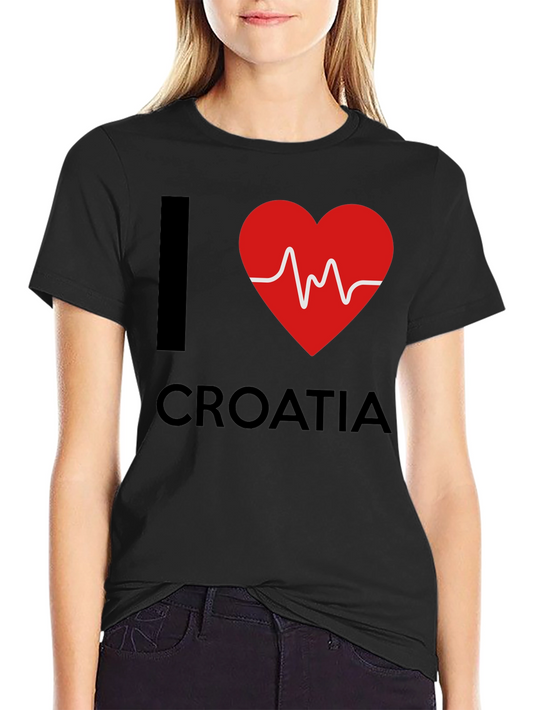 I Love Croatia T-Shirt - Red Heartbeat Design