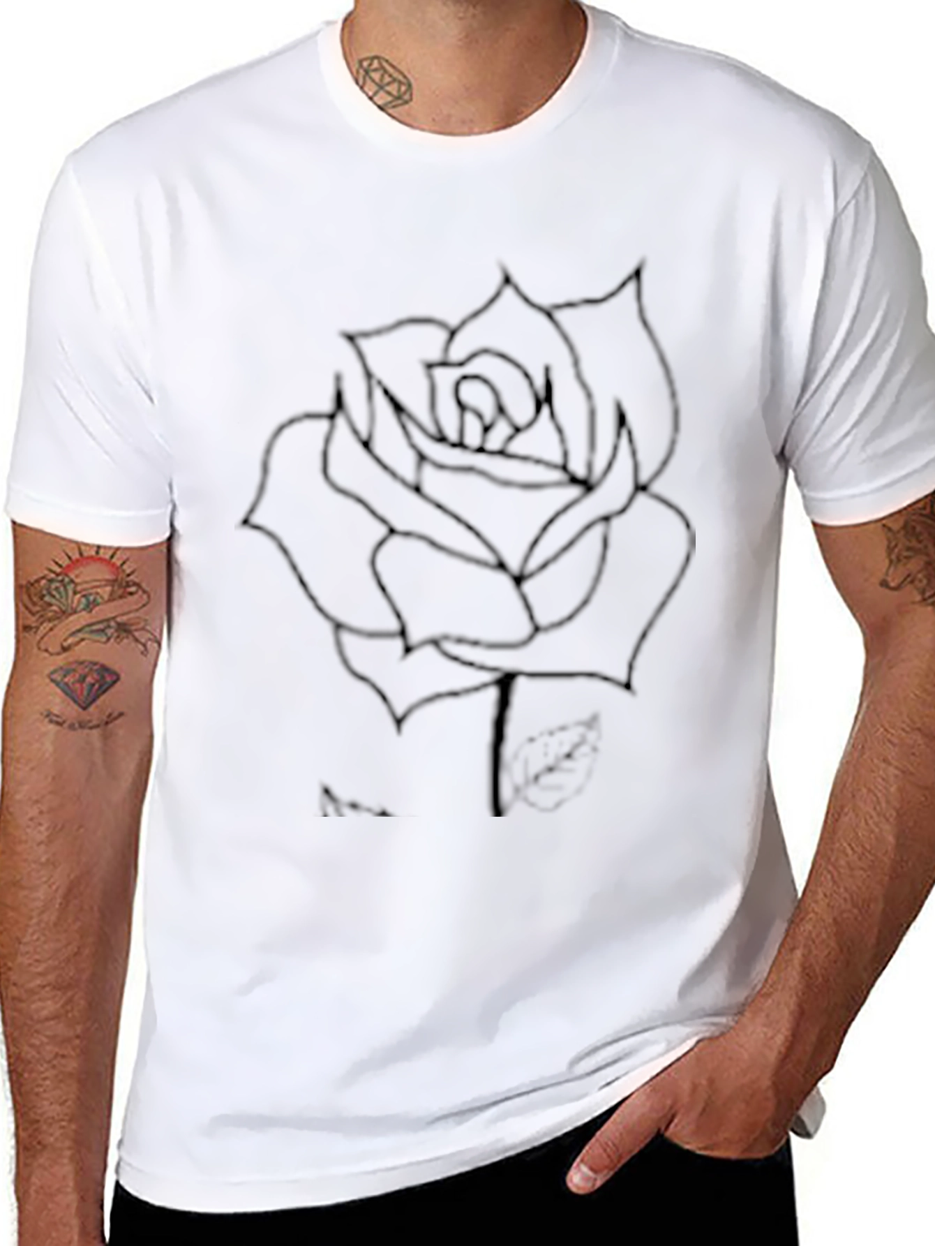 Black Rose Graphic Tee - Casual Style