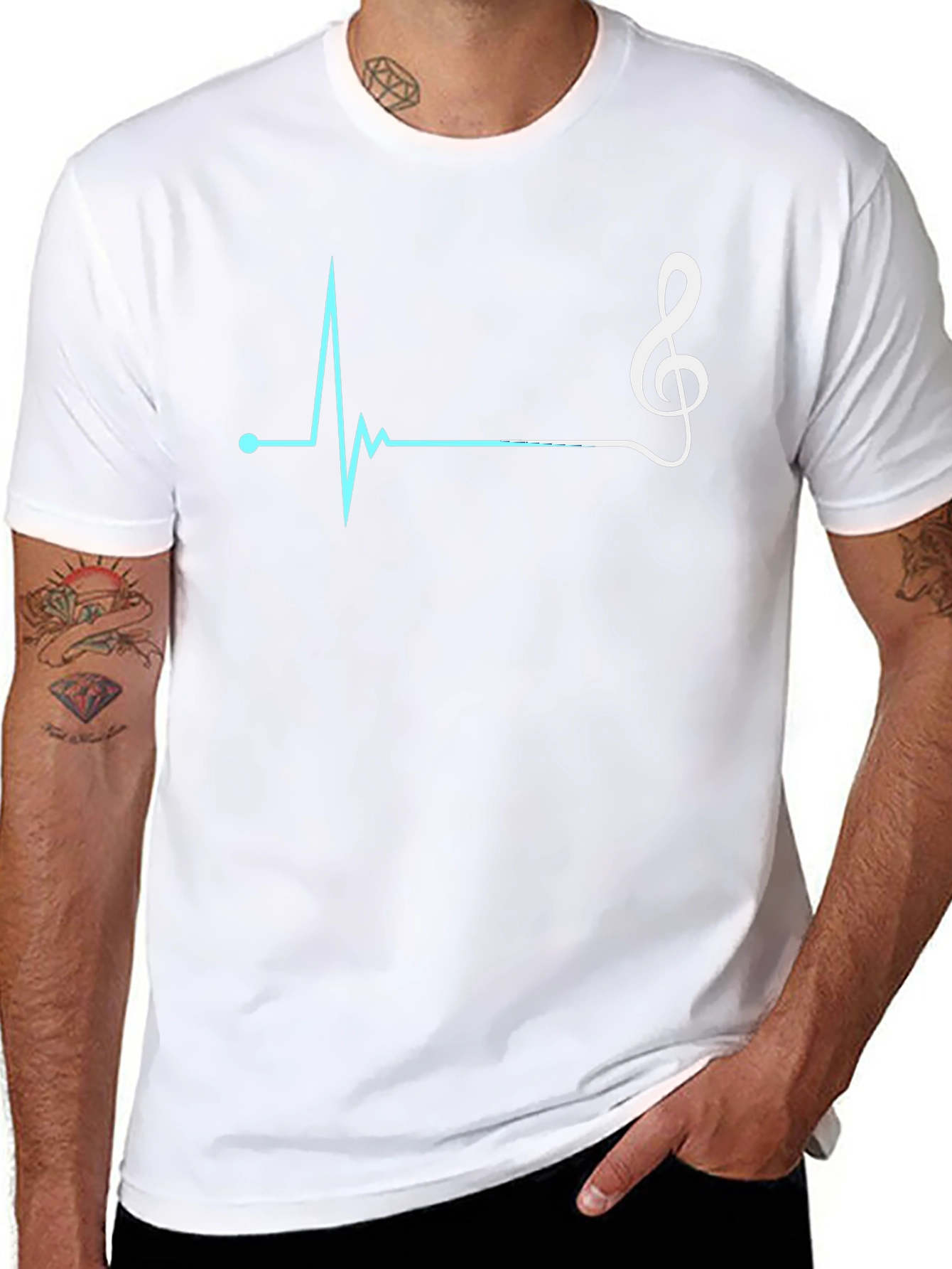 Music Heartbeat T-Shirt - Black