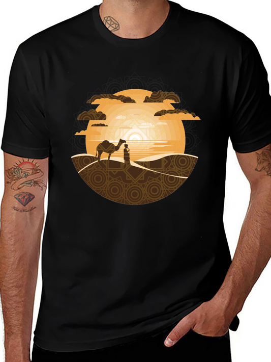 Desert Dream T-Shirt: Camel & Sunset Graphic Tee