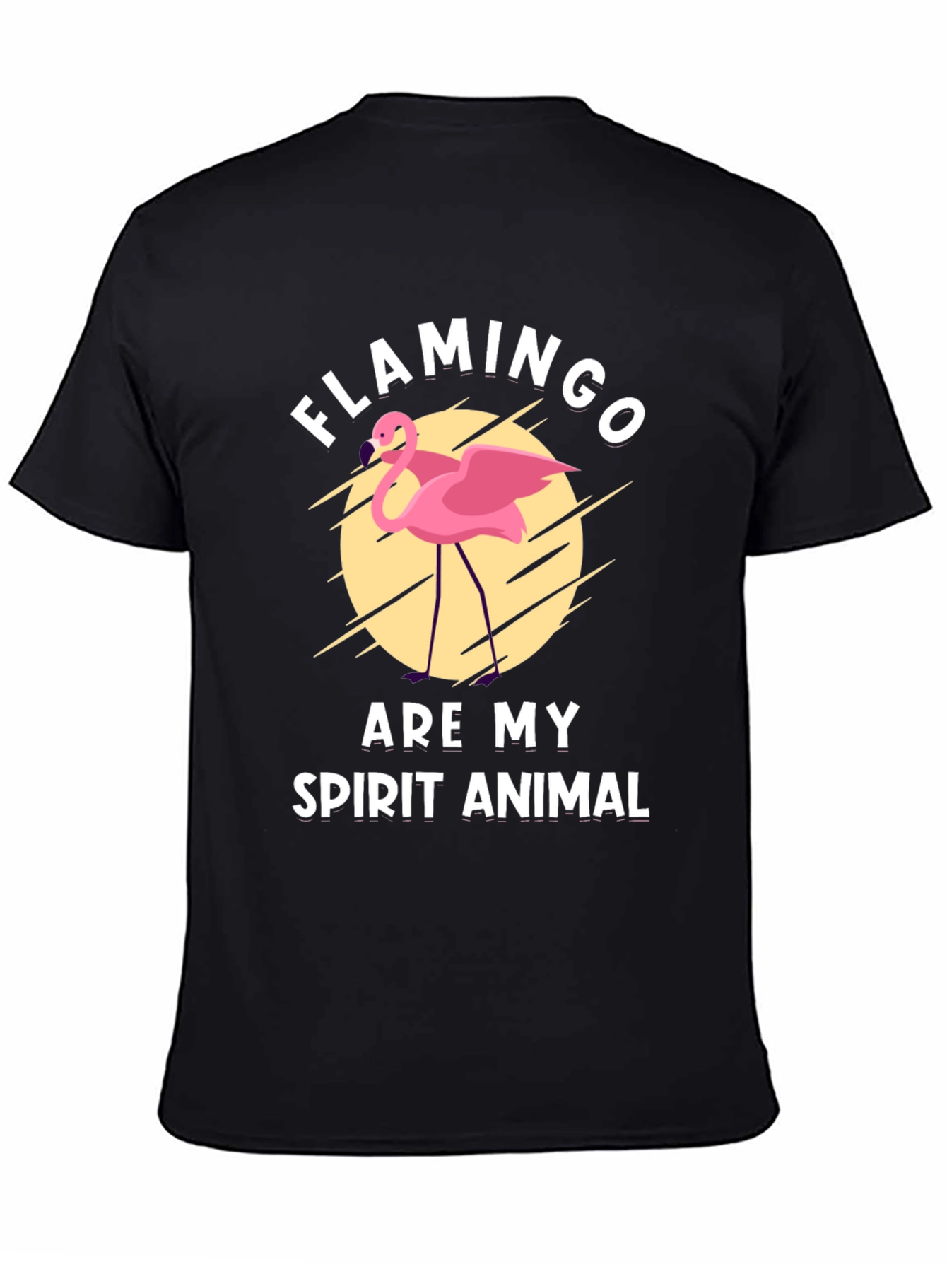 Flamingo Spirit Animal Black Graphic Tee