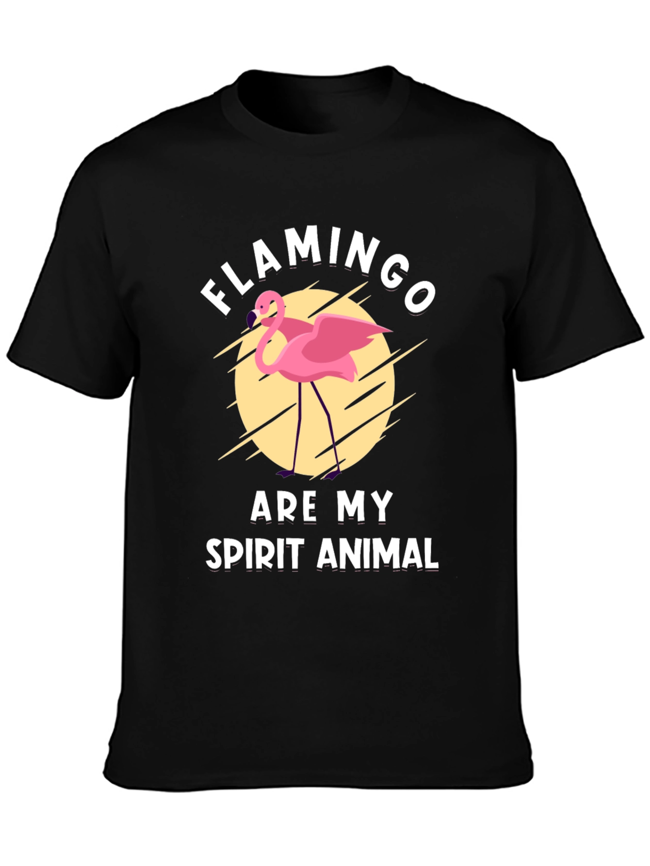 Flamingo Spirit Animal Black Graphic Tee