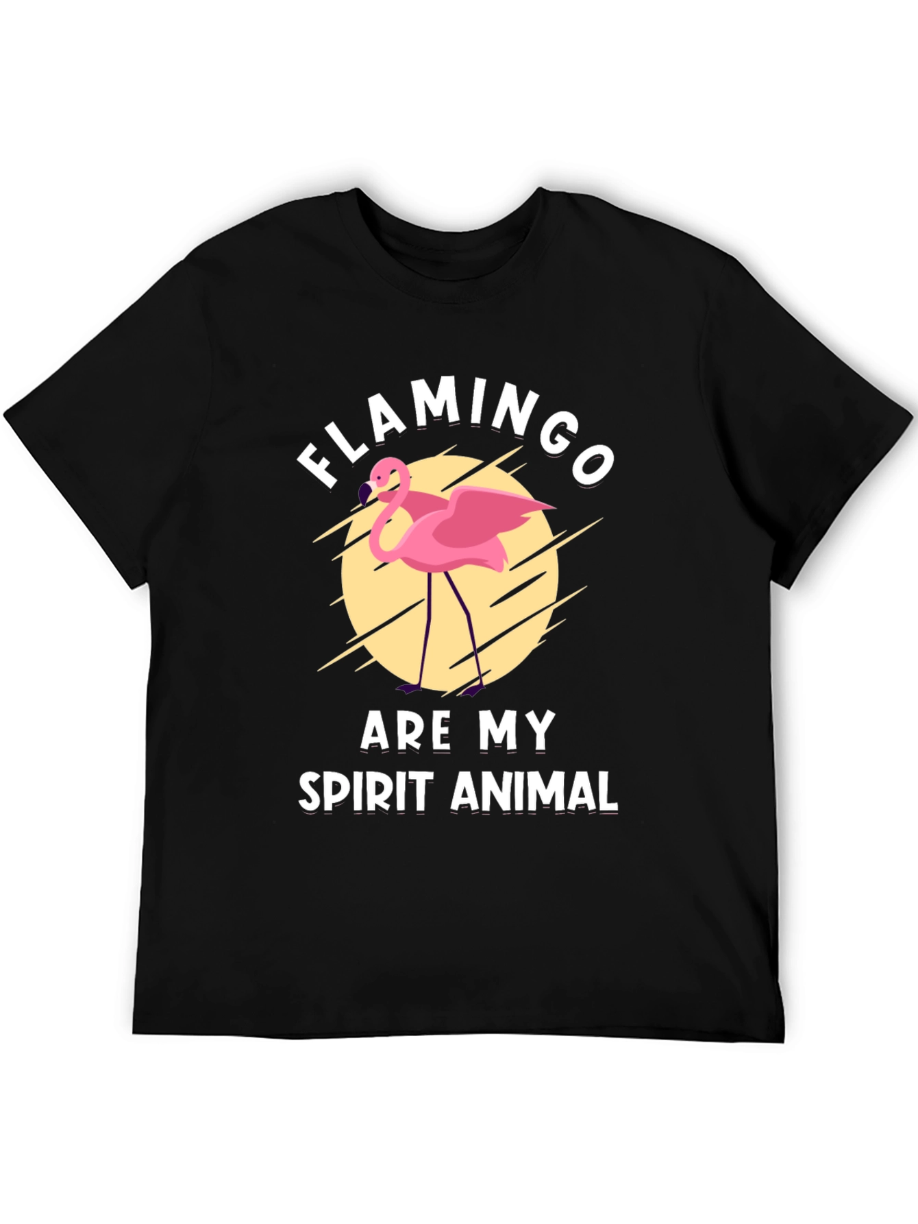 Flamingo Spirit Animal Black Graphic Tee