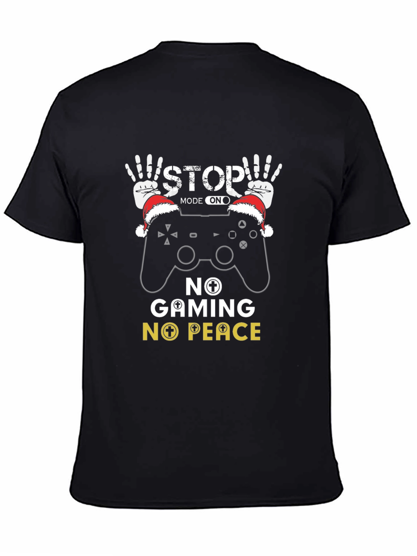 Stop Gaming No Peace Black Graphic Tee