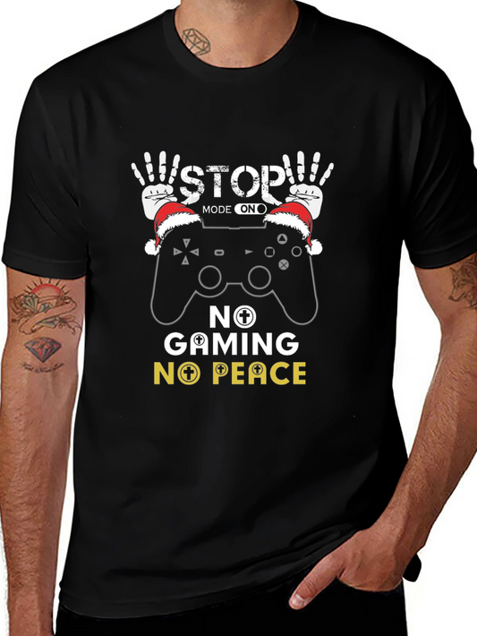 Stop Gaming No Peace Black Graphic Tee