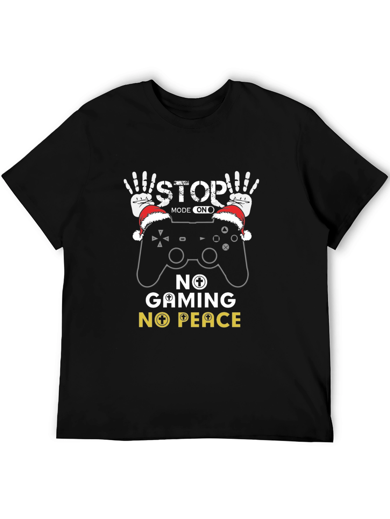 Stop Gaming No Peace Black Graphic Tee