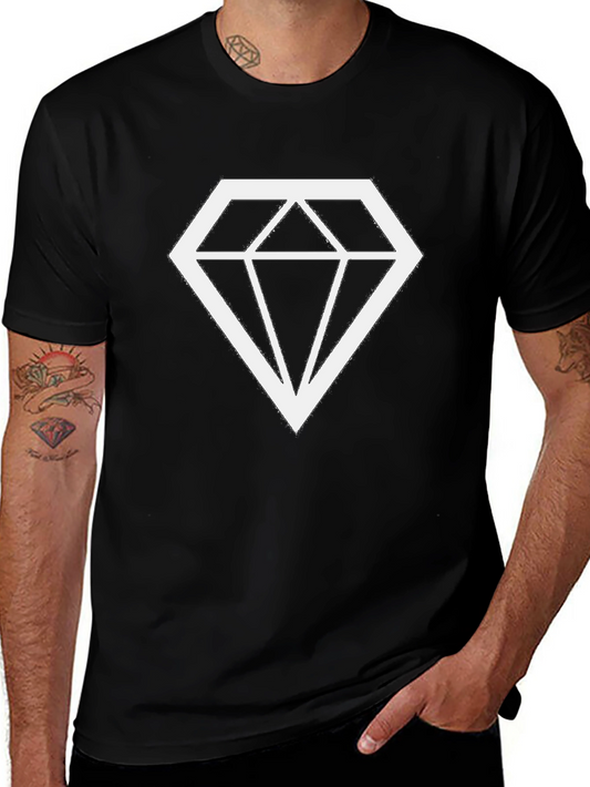 Diamond Graphic Print Black T-Shirt