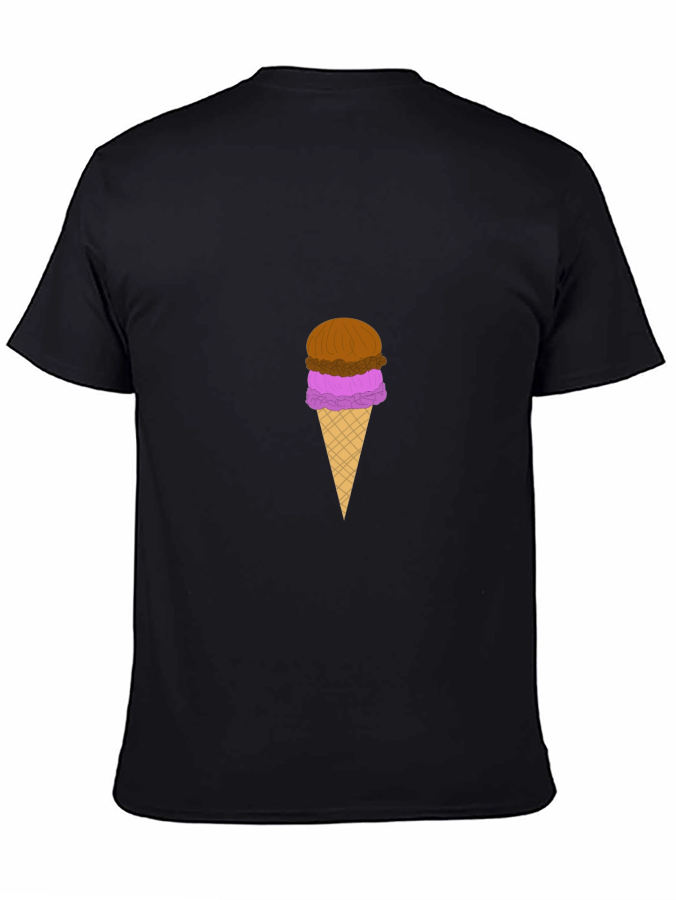 Ice Cream Graphic Black T-Shirt