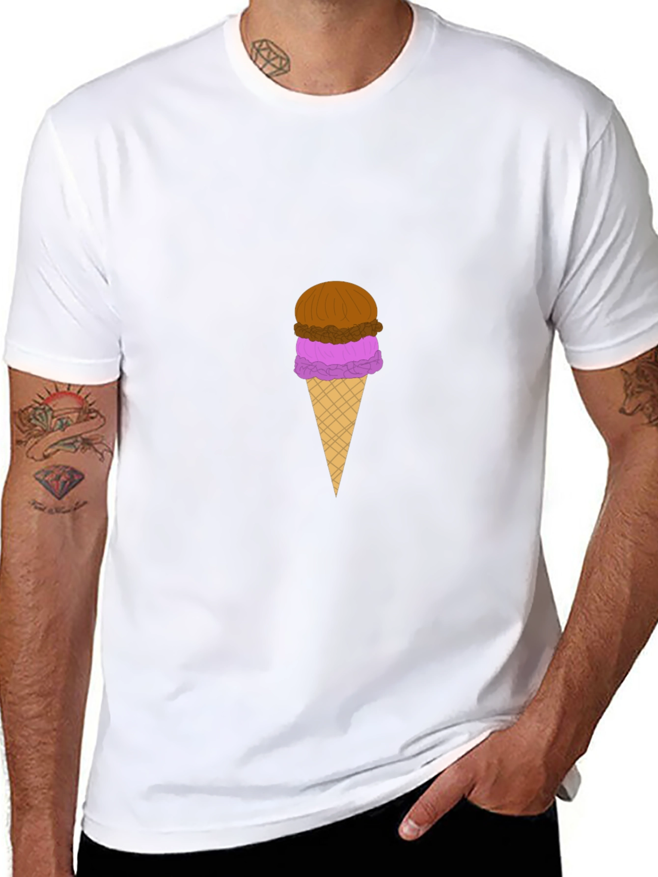 Ice Cream Graphic Black T-Shirt