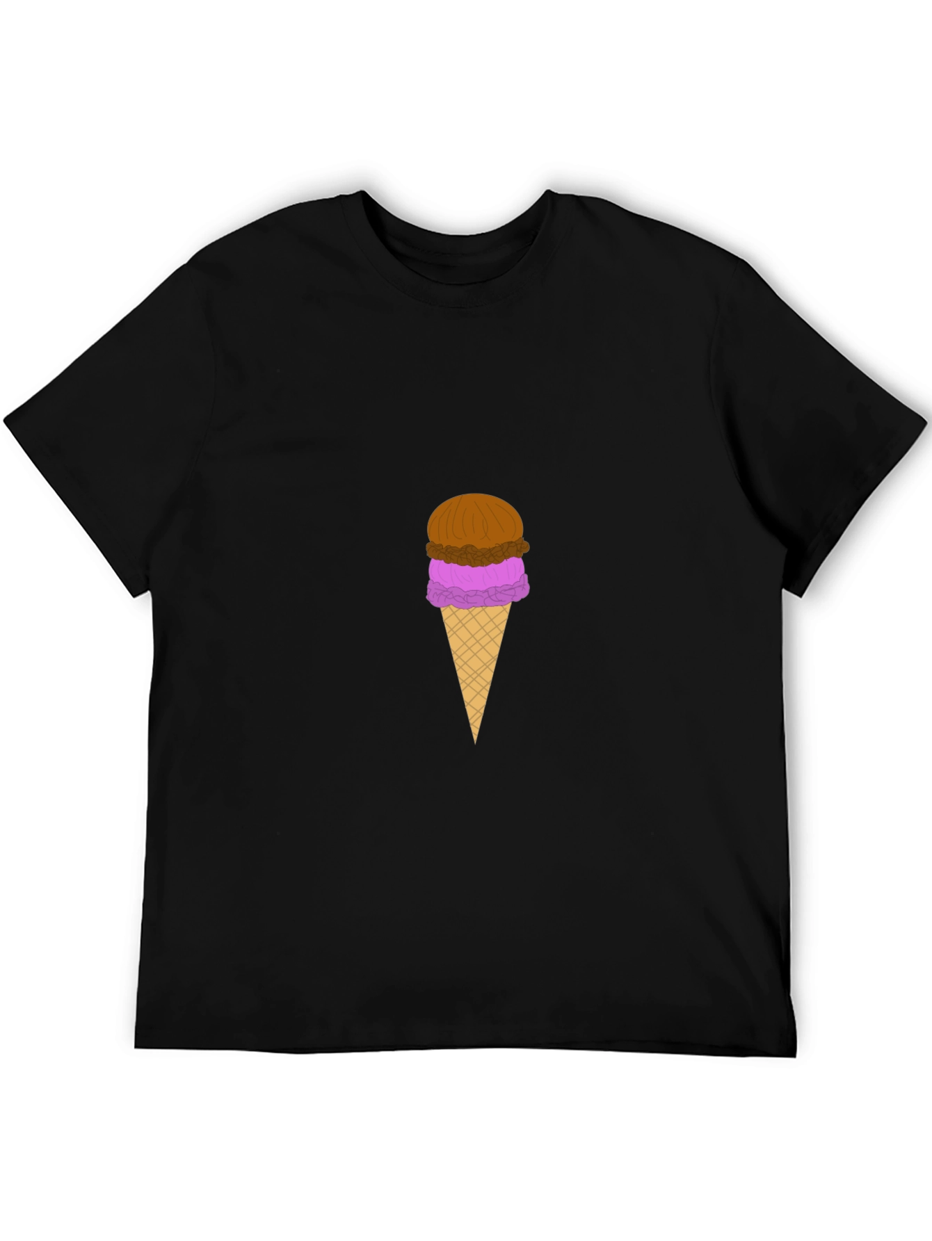 Ice Cream Graphic Black T-Shirt