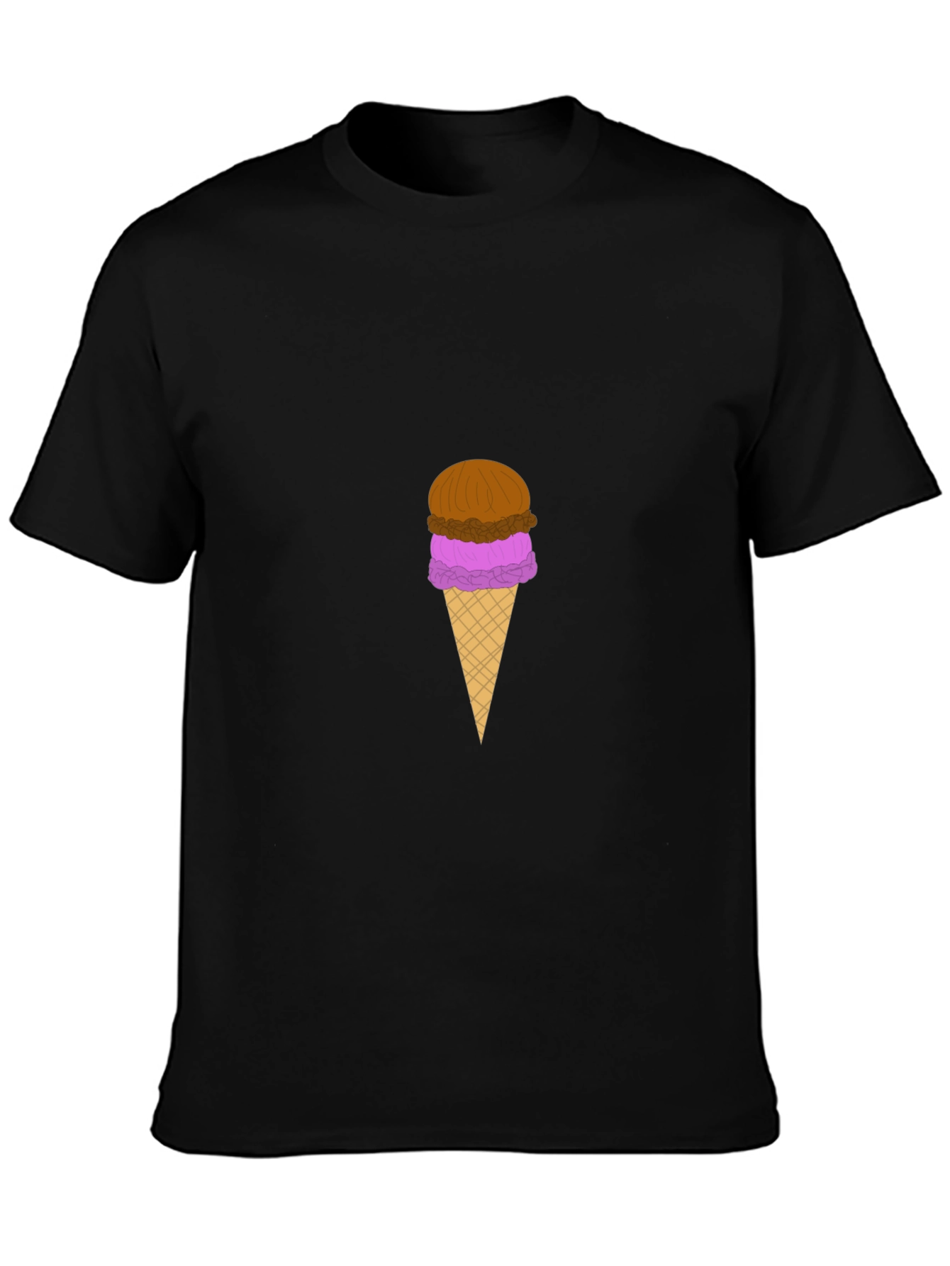 Ice Cream Graphic Black T-Shirt