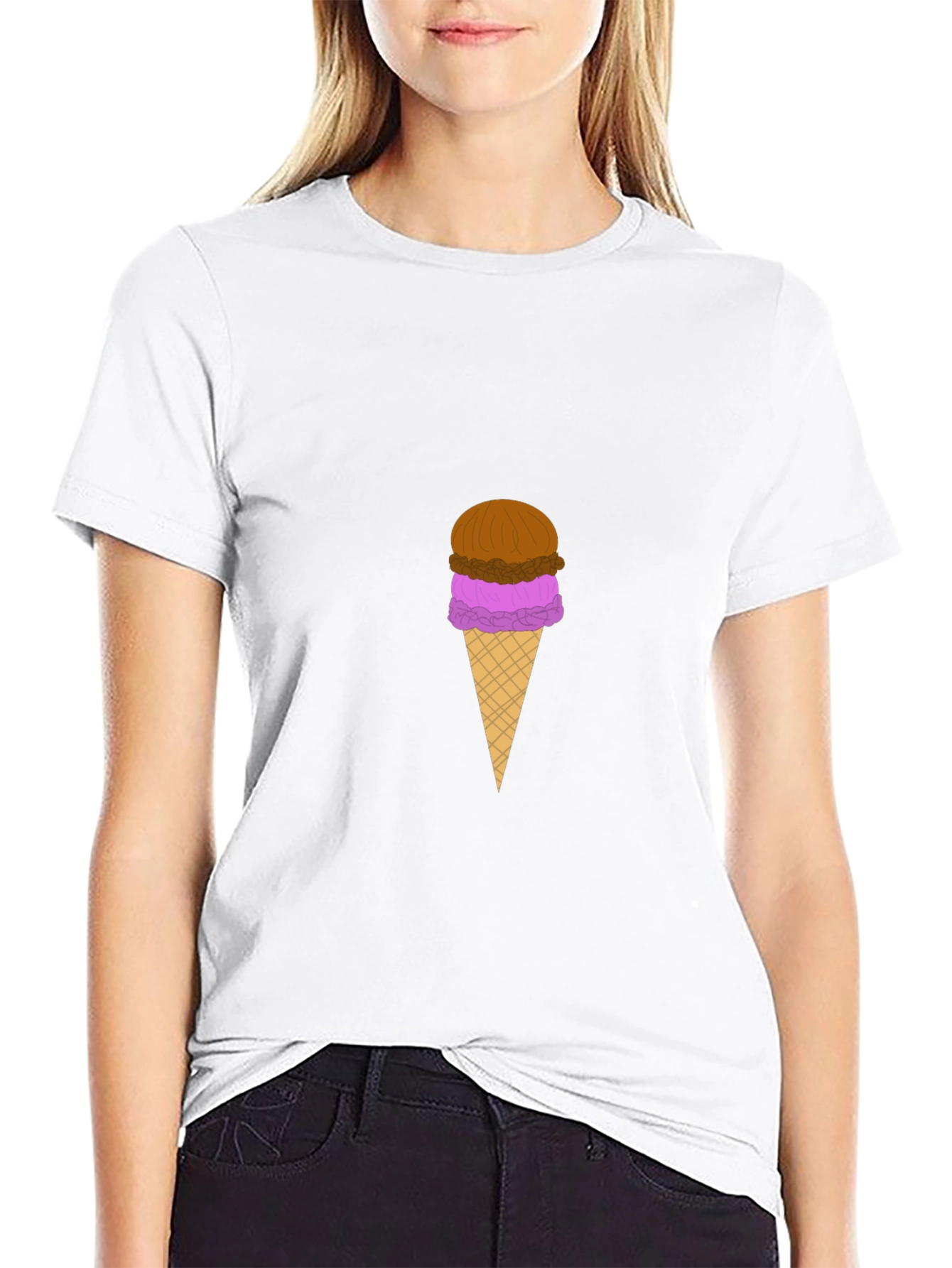 Ice Cream Graphic Black T-Shirt