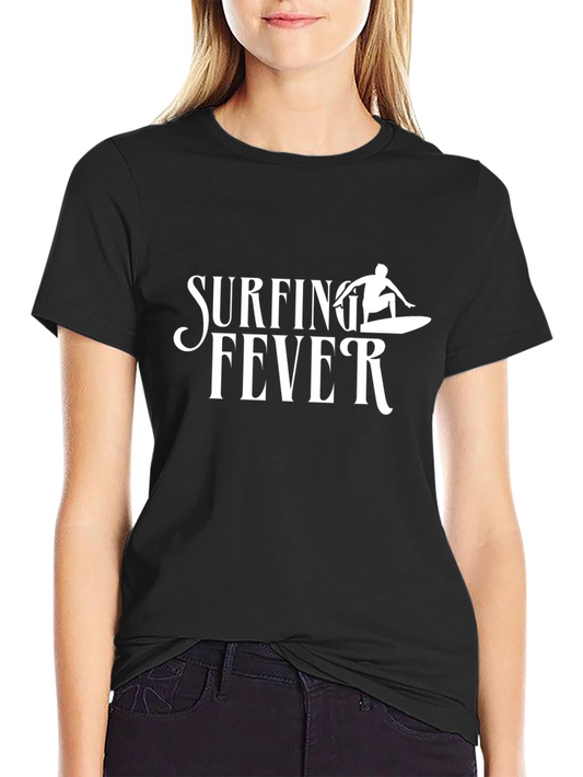 Surfing Fever Black Graphic Tee