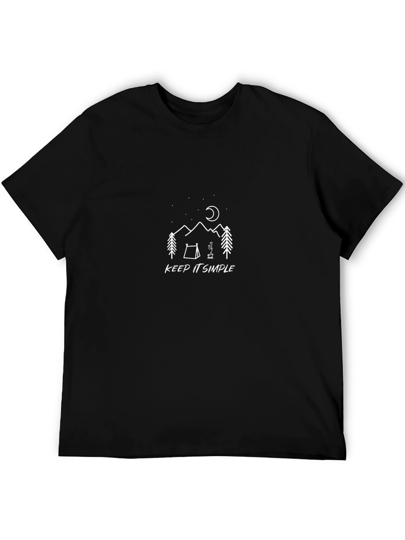 Keep It Simple Camping Graphic Tee - Black