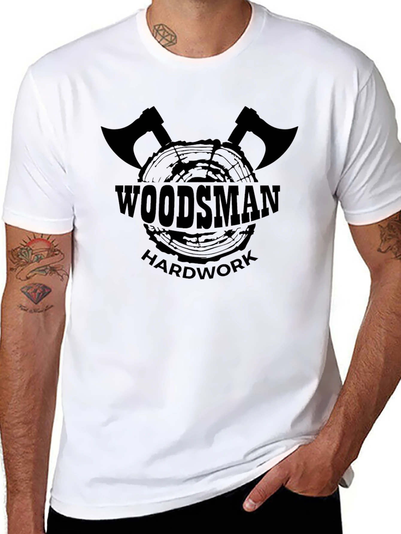 Woodsmen Hard Work Black Graphic Tee