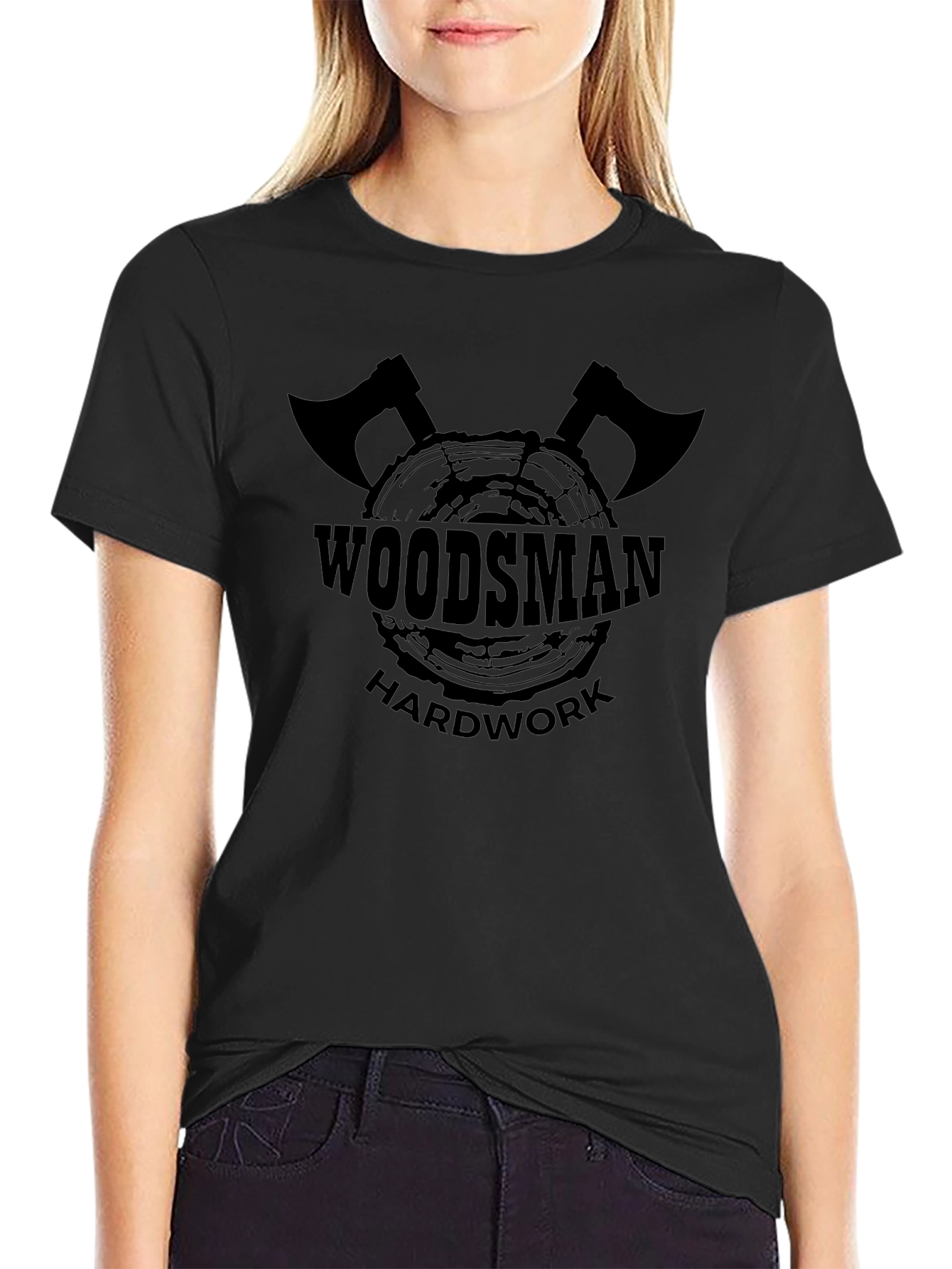 Woodsmen Hard Work Black Graphic Tee
