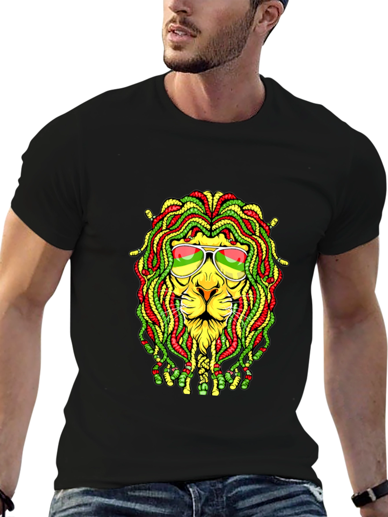 Rasta Lion Graphic T-Shirt - Reggae Style
