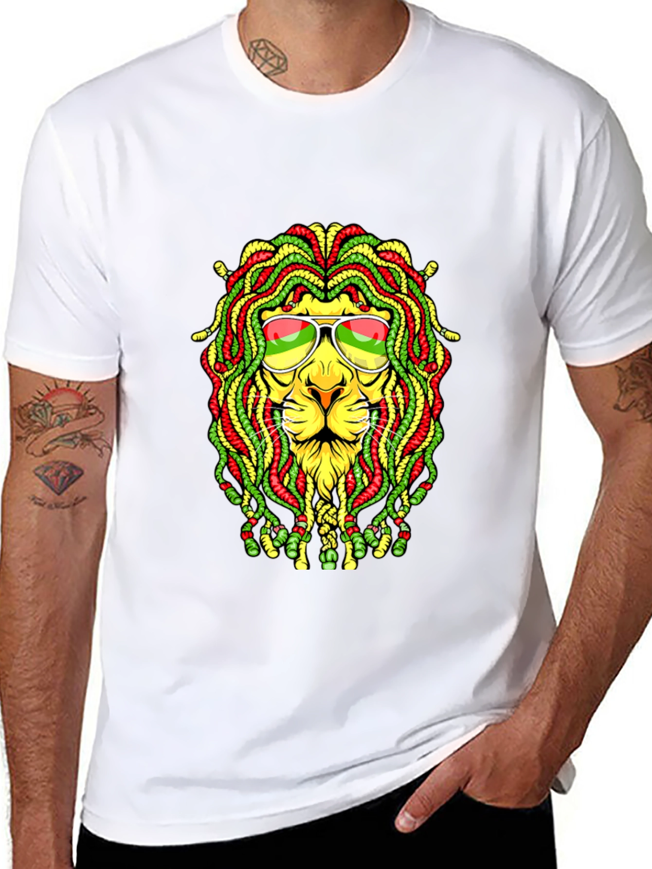 Rasta Lion Graphic T-Shirt - Reggae Style