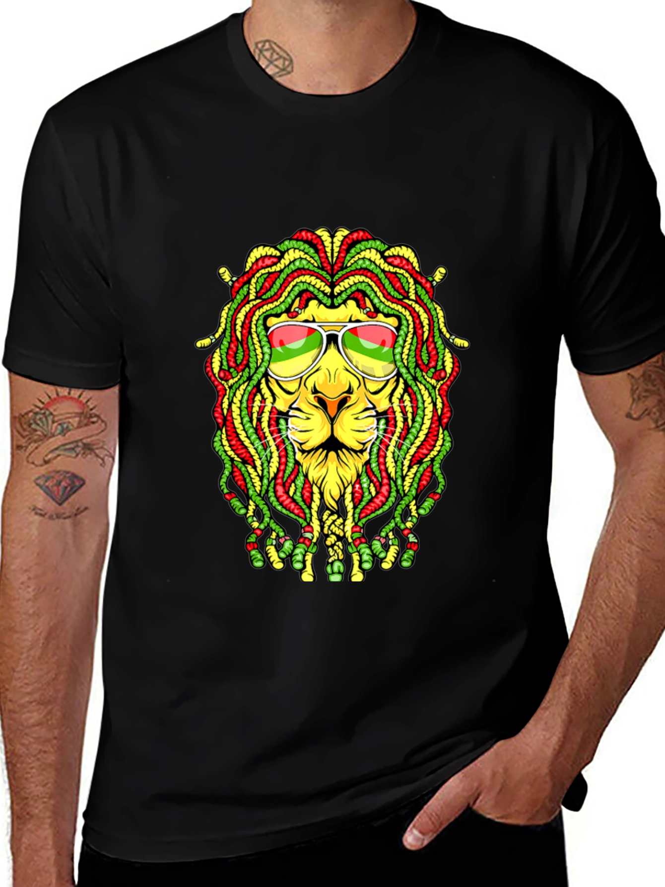 Rasta Lion Graphic T-Shirt - Reggae Style