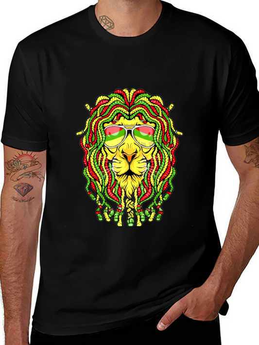 Rasta Lion Graphic T-Shirt - Reggae Style