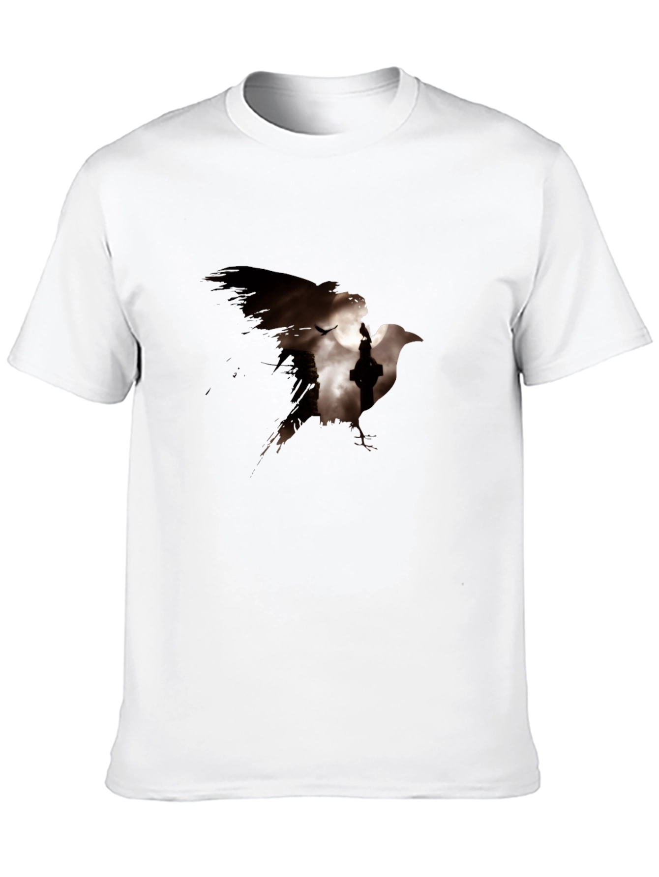 Raven Silhouette Graphic Black T-Shirt